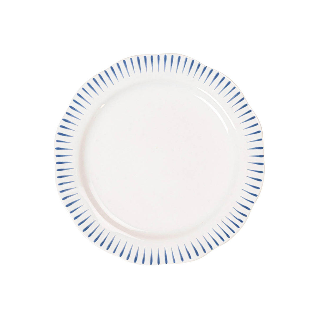 Juliska Sitio Stripe Delft Blue Dessert and Salad Plate