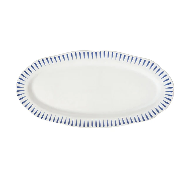 Juliska Sitio Stripe Delft Blue Hostess Tray 15"
