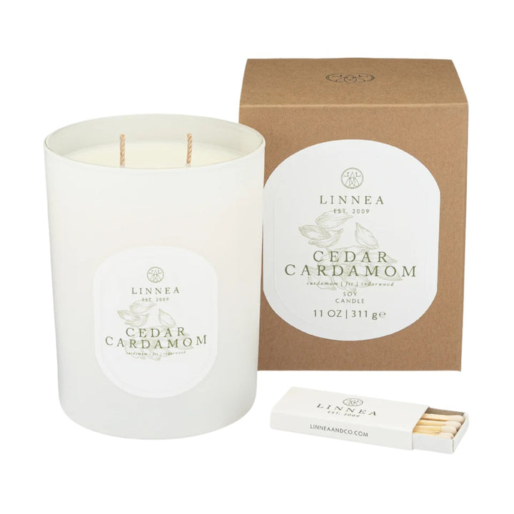 Linnea & Co. Cedar Cardamom 2-Wick Candle