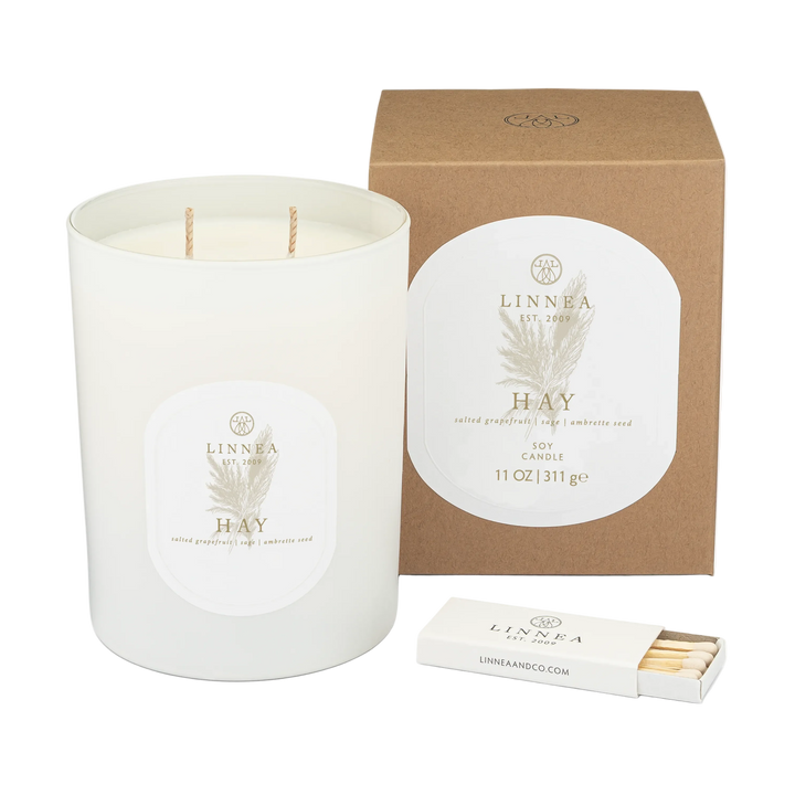 Linnea & Co. Hay 2-Wick Candle