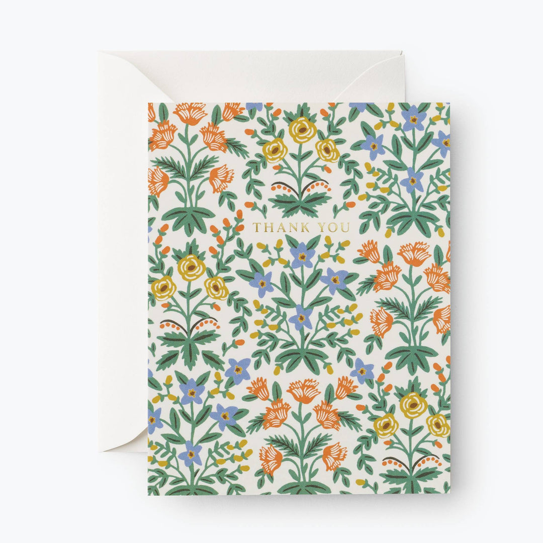 Floral patterned card with 'Thank You' text 