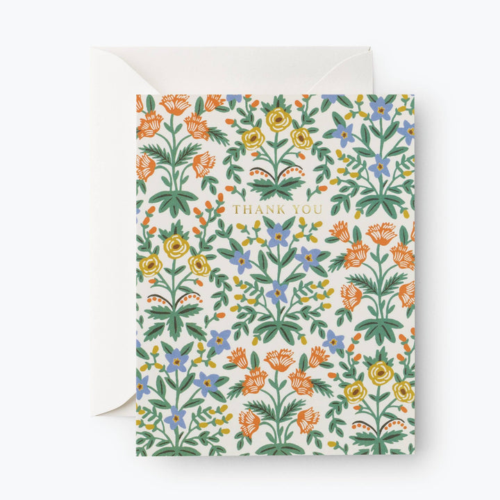 Floral patterned card with 'Thank You' text 