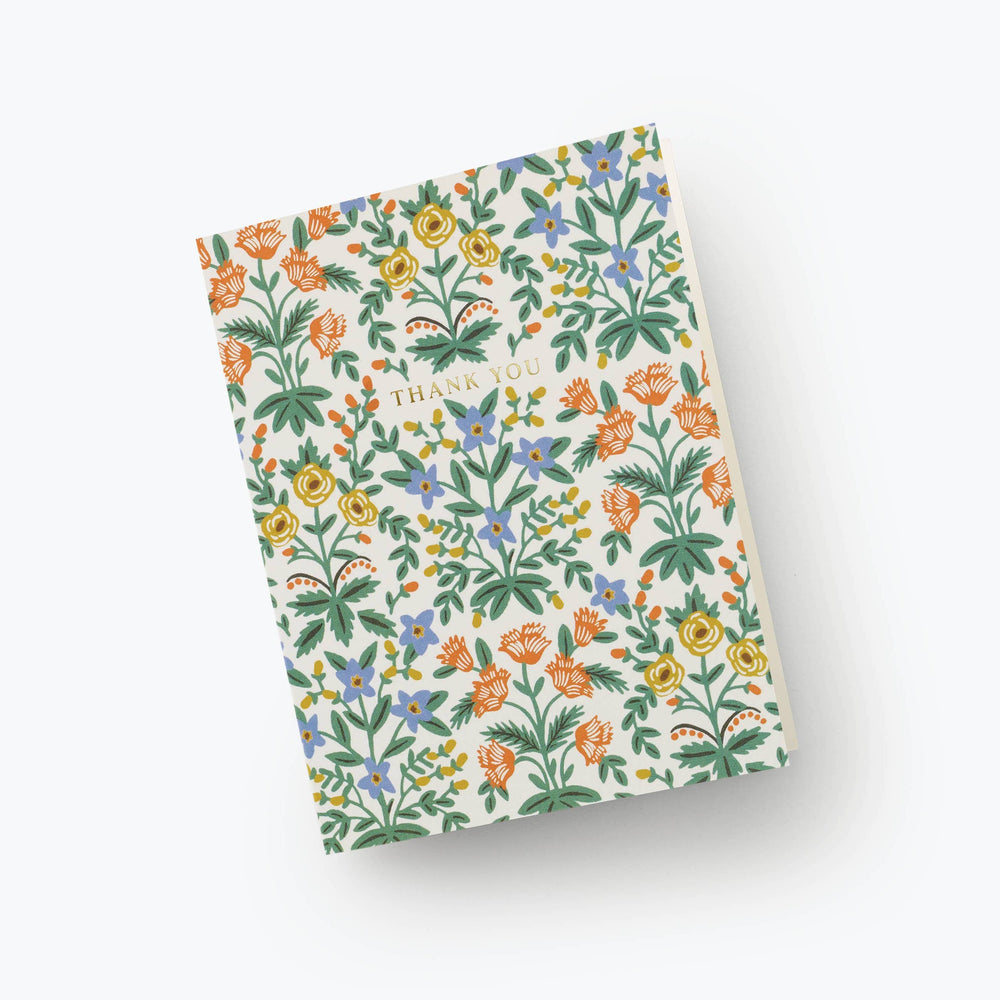 Floral patterned card with 'THANK YOU' text