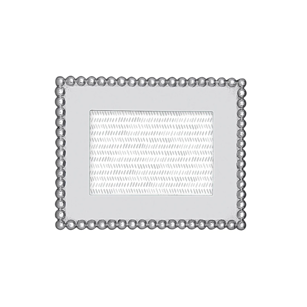 Silver pearled edge picture frame by Mariposa 4 by 6