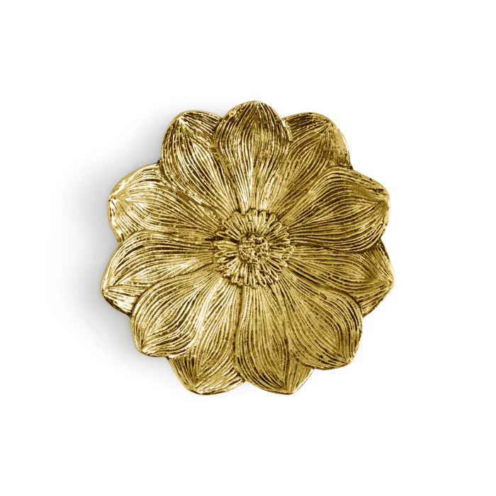 Gold flower shaped catch all dish 
