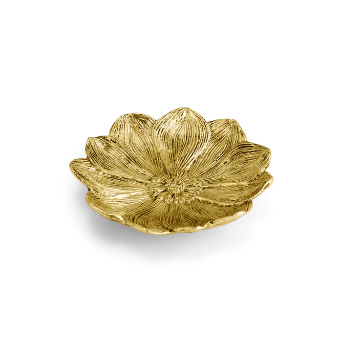 Gold Flower shaped catch all dish 