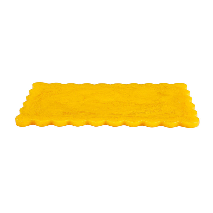 Mustard Scallop Resin Charcuterie Board 14x8"
