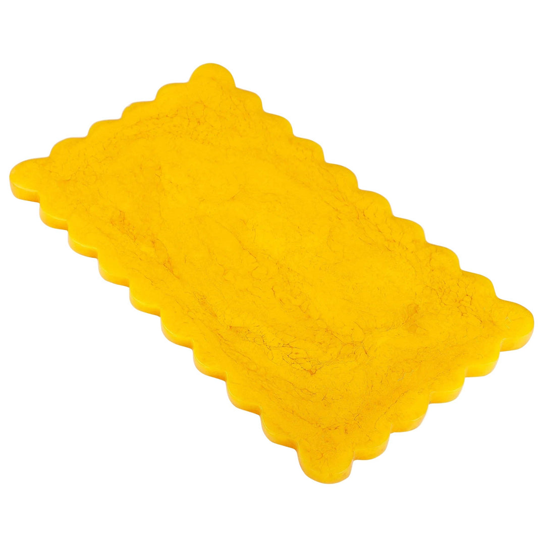 Mustard Scallop Resin Charcuterie Board 14x8"