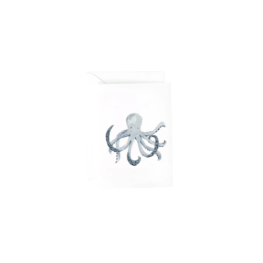 A gift enclosure card with a watercolor illustration of an octopus