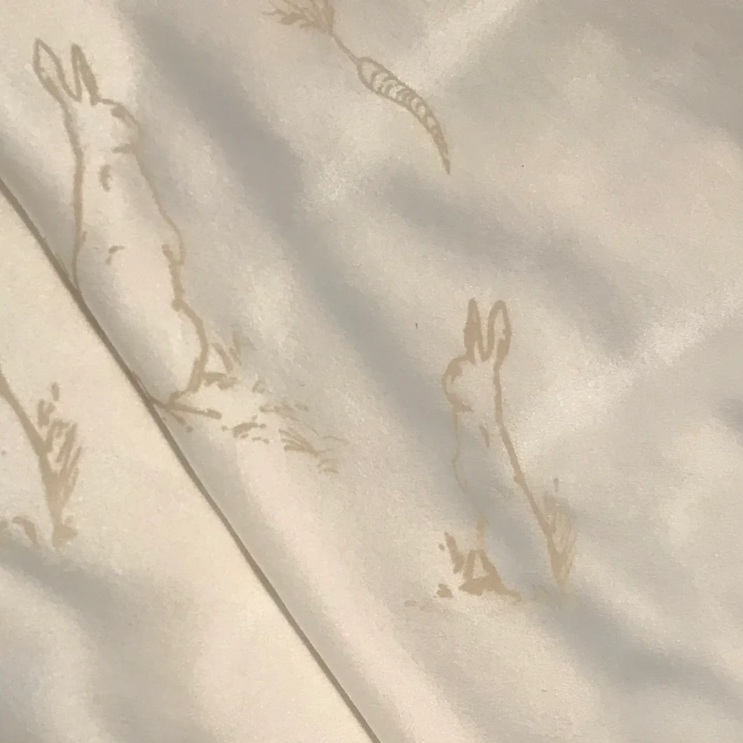 PAIGE HATHAWAY THORN Silk Baby Lovey, Cream Bunnies blanket