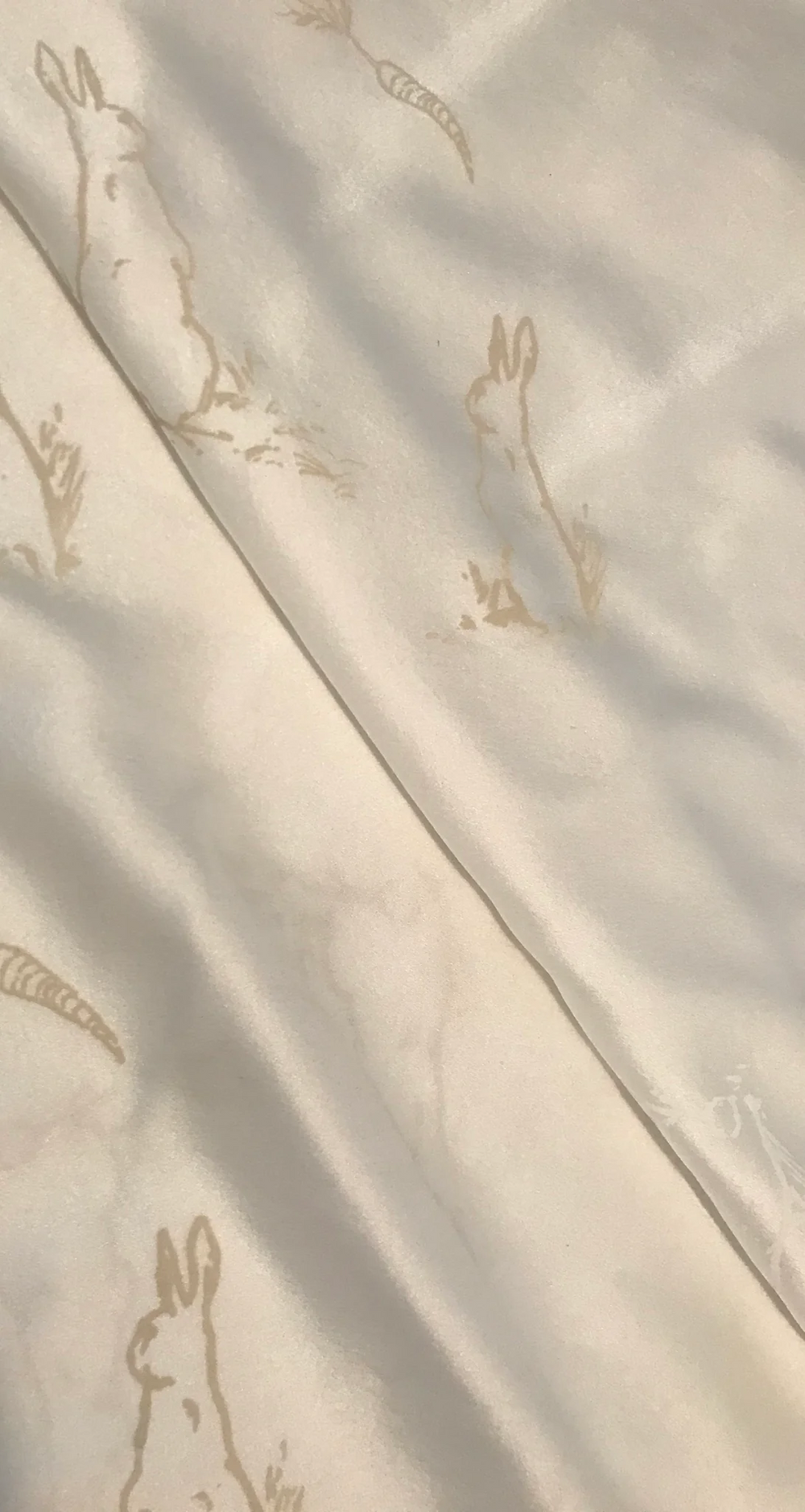 PAIGE HATHAWAY THORN Silk Baby Lovey, Cream Bunnies blanket