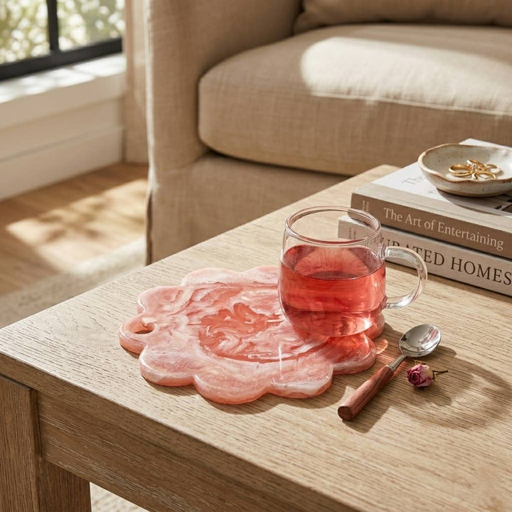 Pink Scallop Resin Charcuterie Board 12"