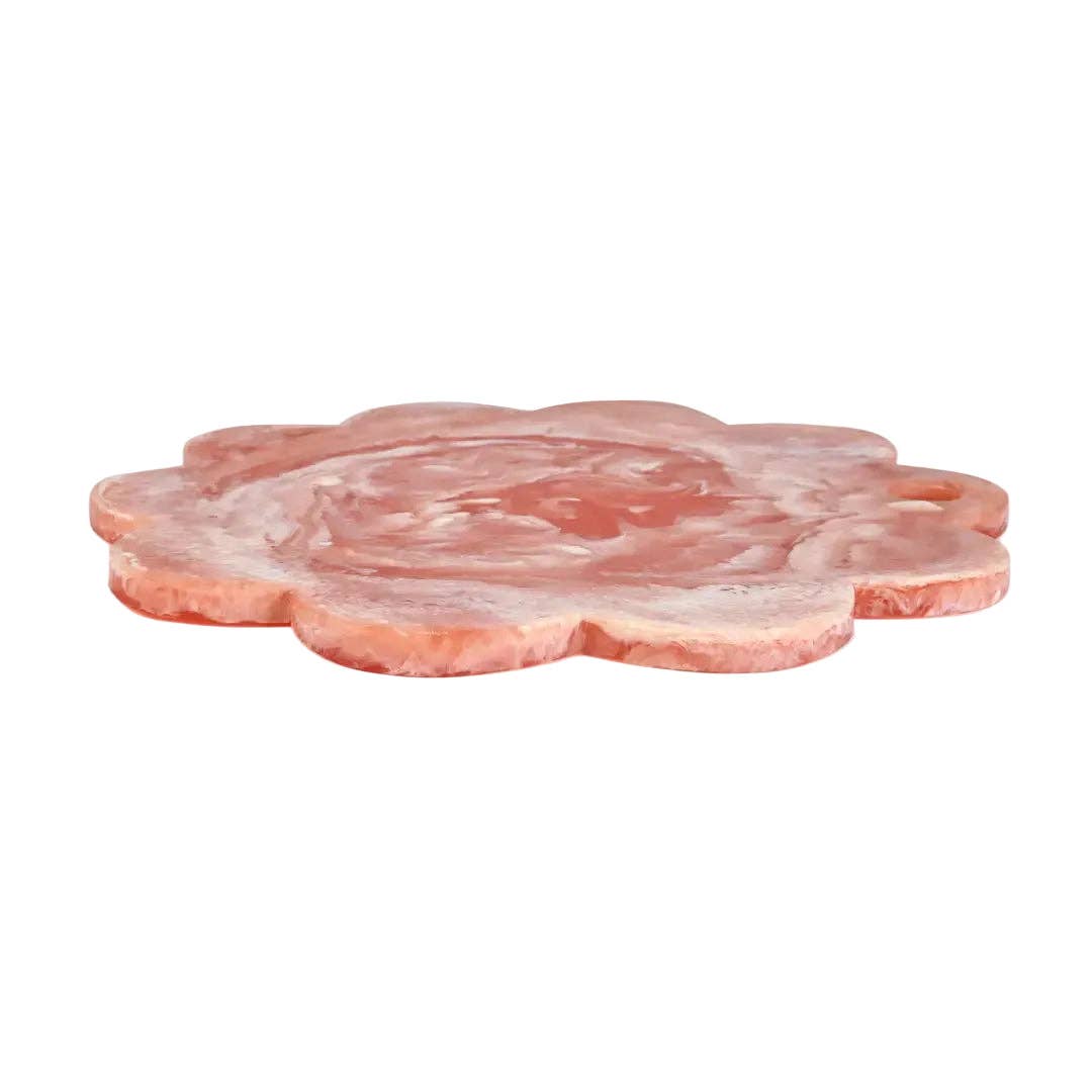 Pink Scallop Resin Charcuterie Board 12"