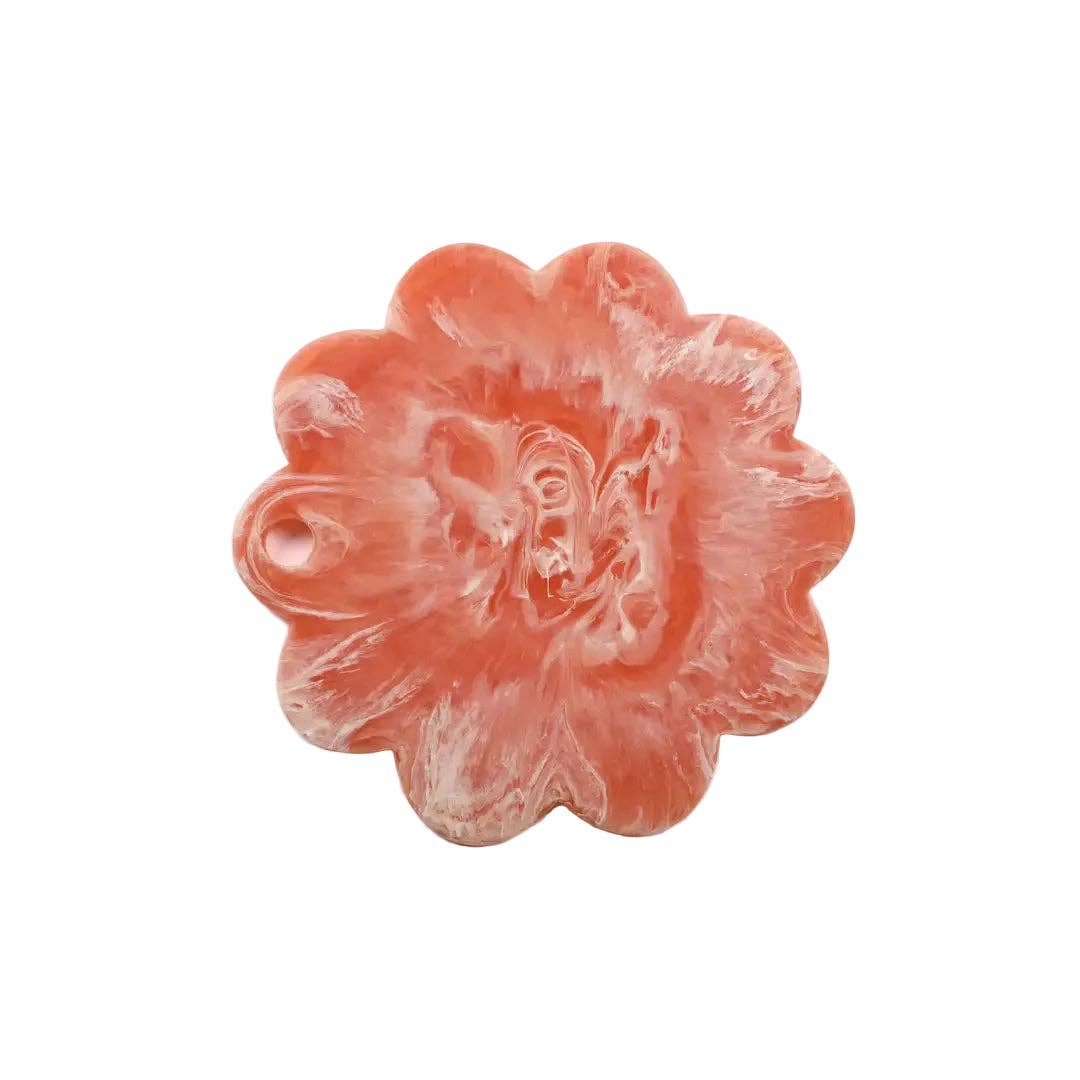 Pink Scallop Resin Charcuterie Board 12"