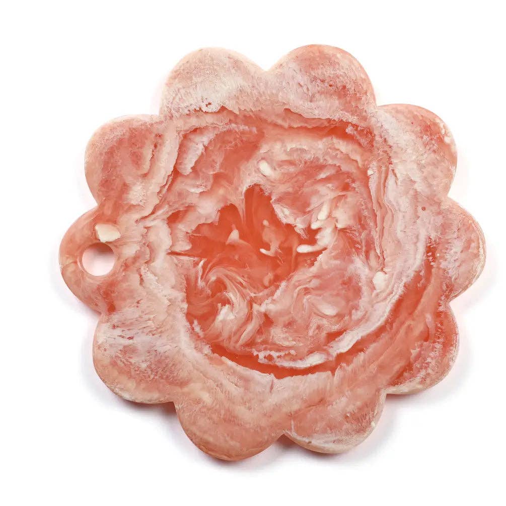 Pink Scallop Resin Charcuterie Board 12"