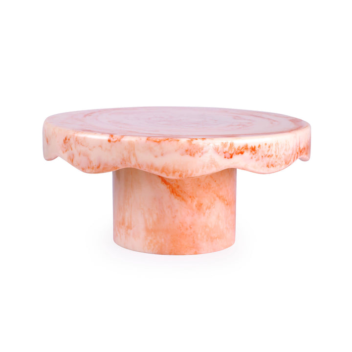 Pink Scallop Resin Cake Stand