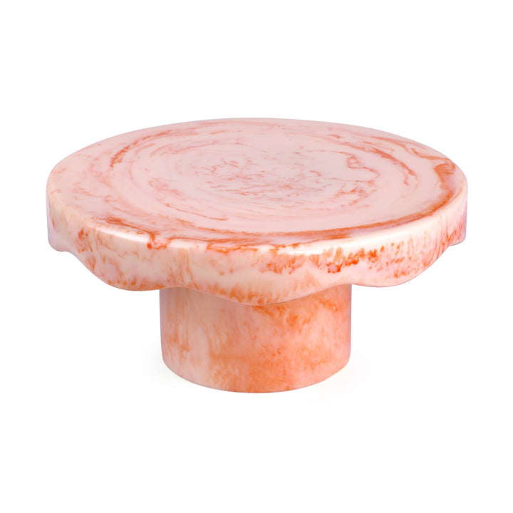 Pink Scallop Resin Cake Stand