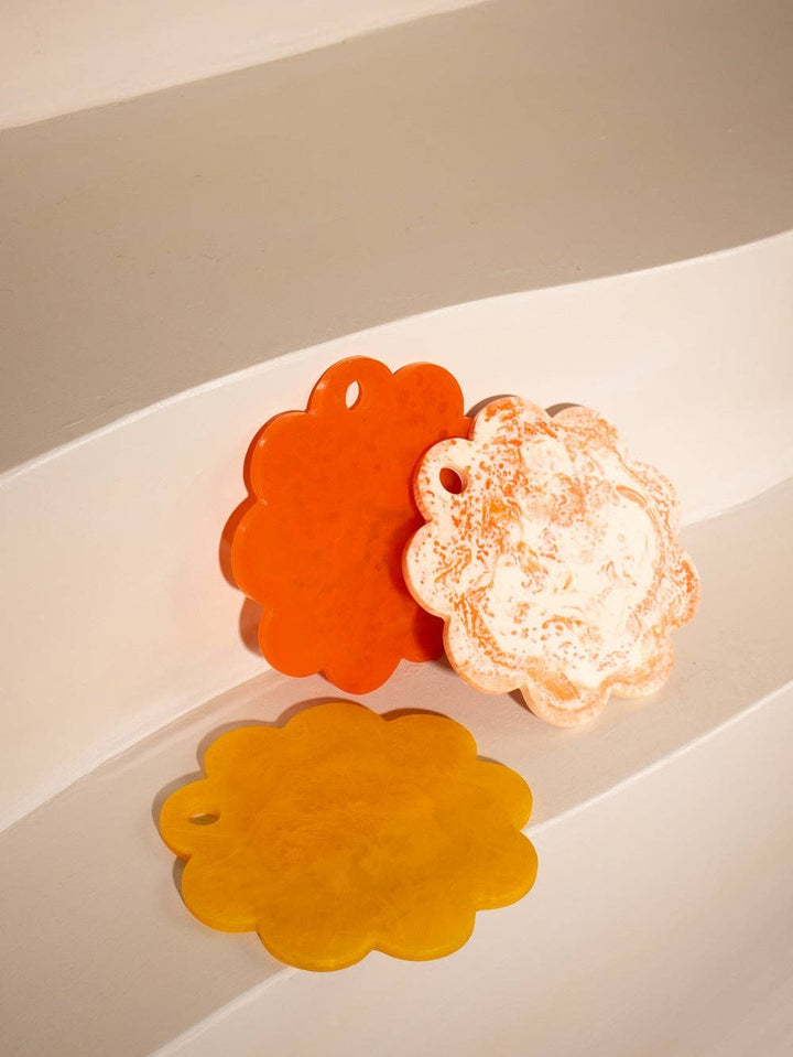 Pink Scallop Resin Charcuterie Board 9"