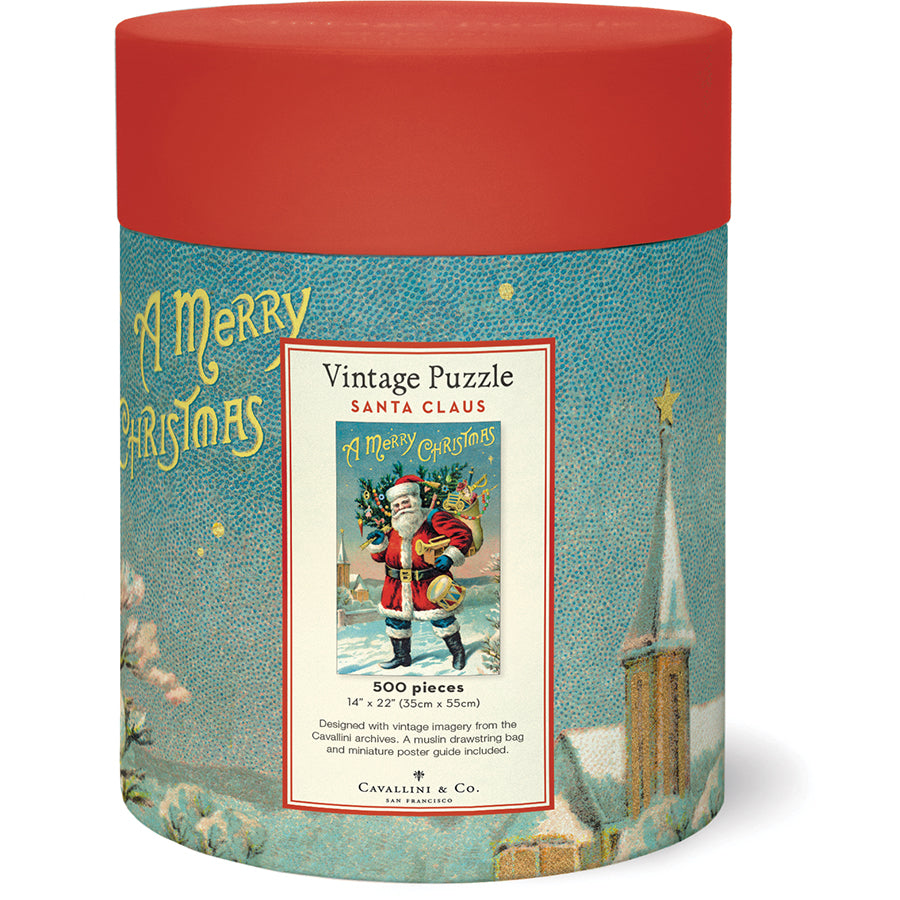 cavallini and co vintage puzzle santa claus