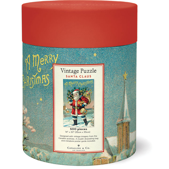 cavallini and co vintage puzzle santa claus