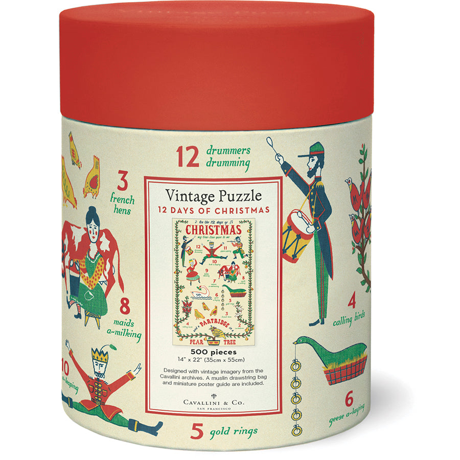 cavalini and co vintage puzzle 12 days of christmas