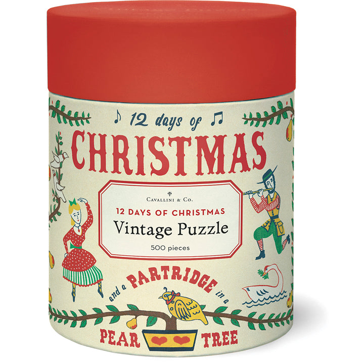 cavallini and co vintage puzzle 12 days of christmas 