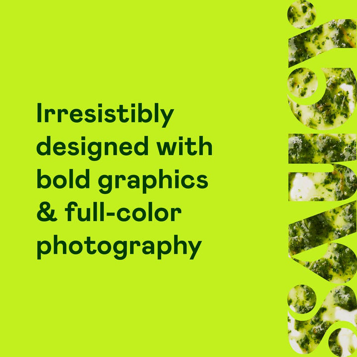 Text on a bright brat green background with the words "saucy' on the right side cut out from a photo