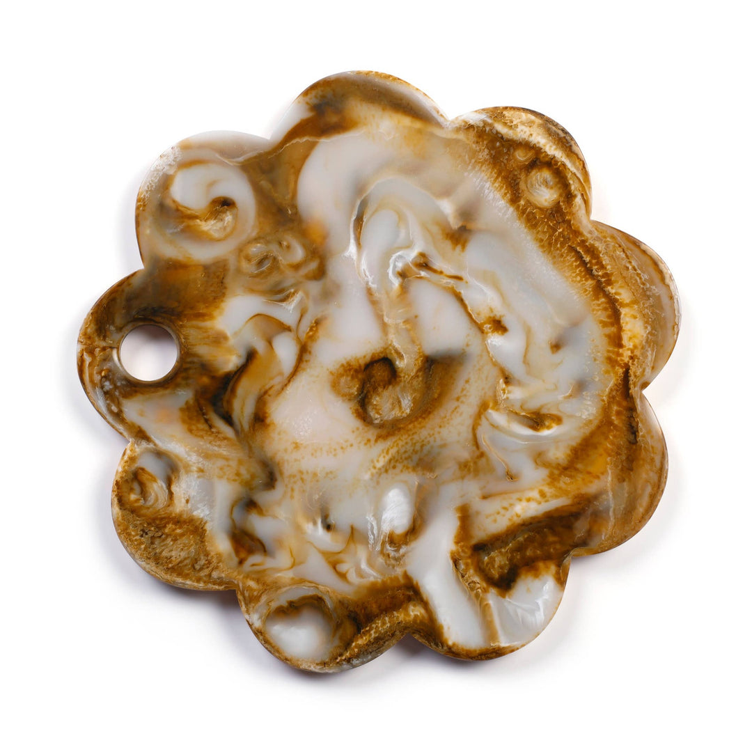 Brown Scallop Resin Charcuterie Board 9"