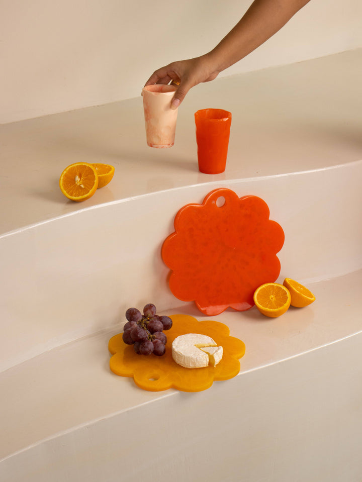 Orange Scallop Resin Charcuterie Board 9"