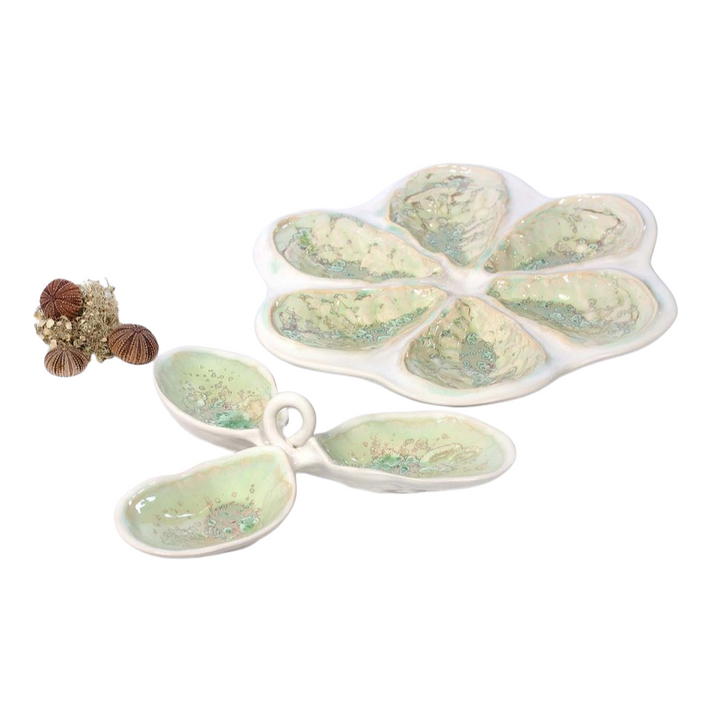 Ae Ceramics Oyster Series Traditional Oyster Platter in Sea Foam