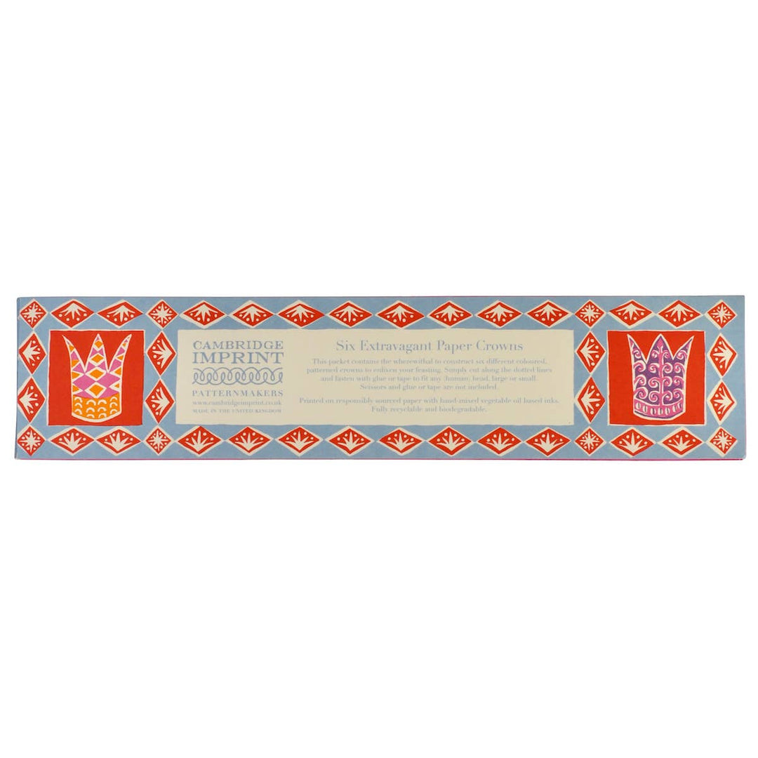 Decorative paper crowns packaging with decorative border 