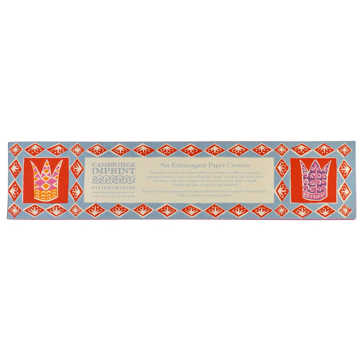 Decorative paper crowns packaging with decorative border 