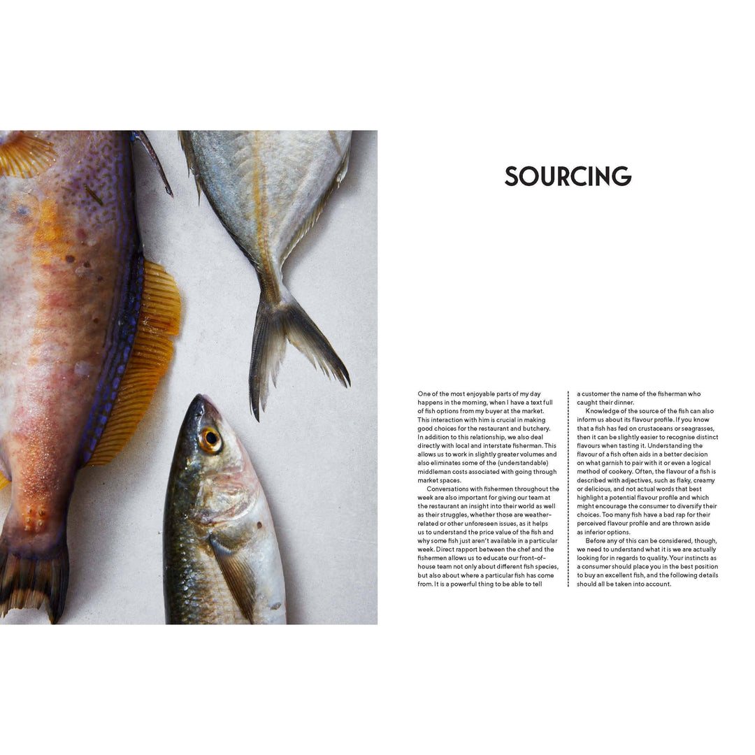 Three fish on a white background with text on the right side.