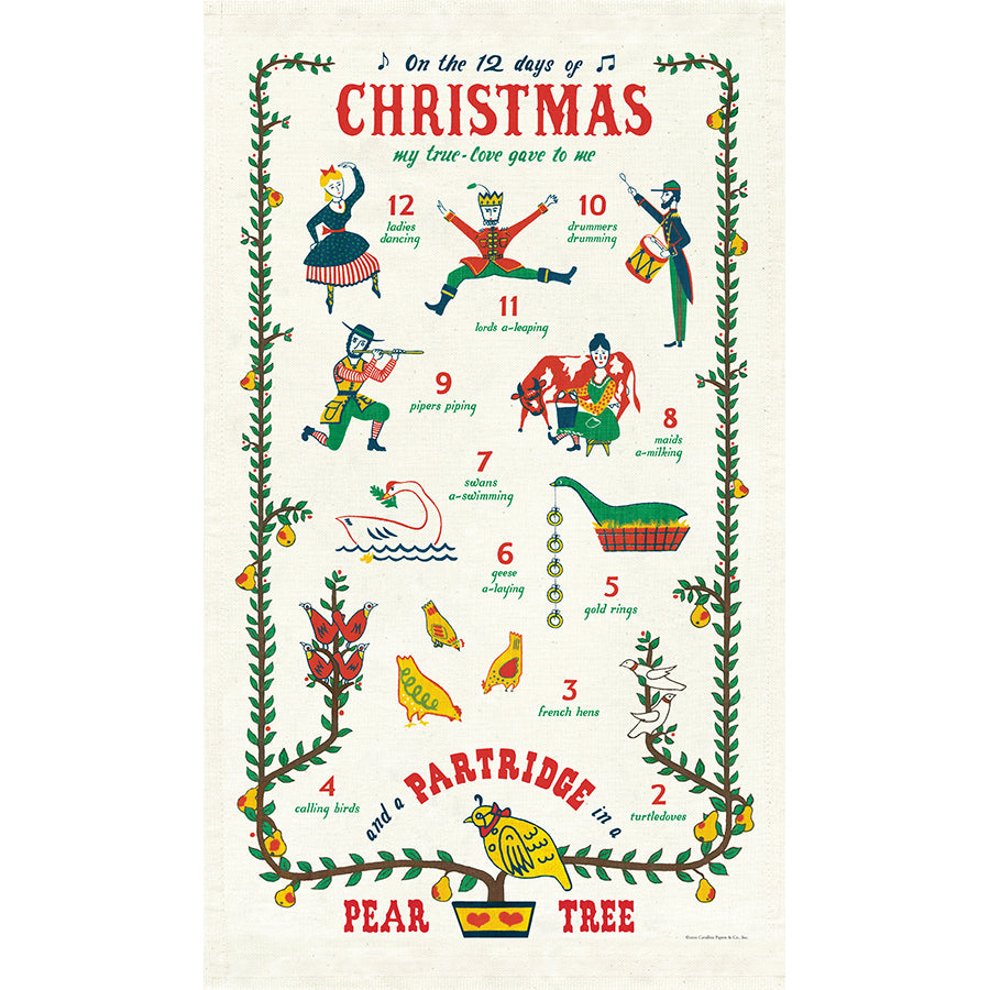 12 Days of Christmas Tea Towel