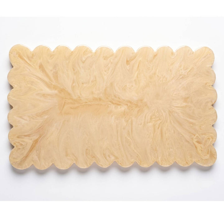 Vanilla Scallop Resin Charcuterie Board 14x8"