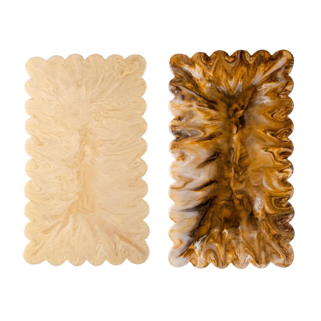 Vanilla Scallop Resin Charcuterie Board 14x8"