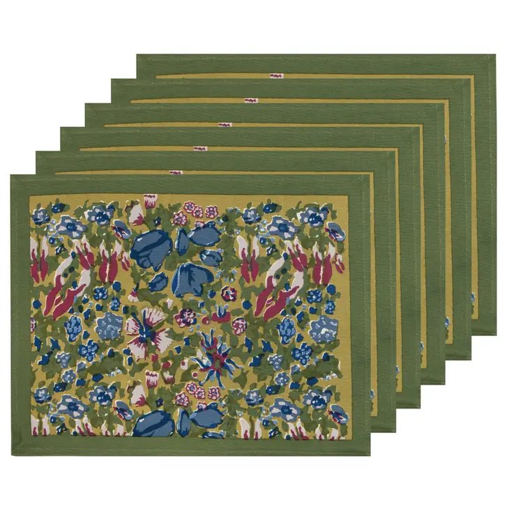 couleur nature jardin blue and vert placemats