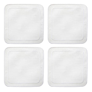 Linho Simple Square Coasters in White