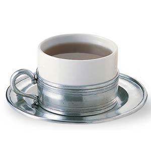 Match Pewter Cappuccino Cup with Saucer