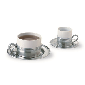 Match Pewter Cappuccino Cup with Saucer