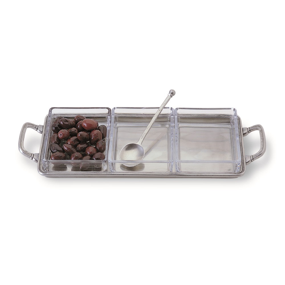 Match Pewter Crudite Tray with Handles