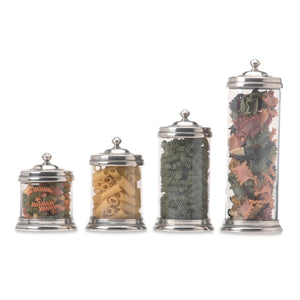 Match Pewter Glass Canisters