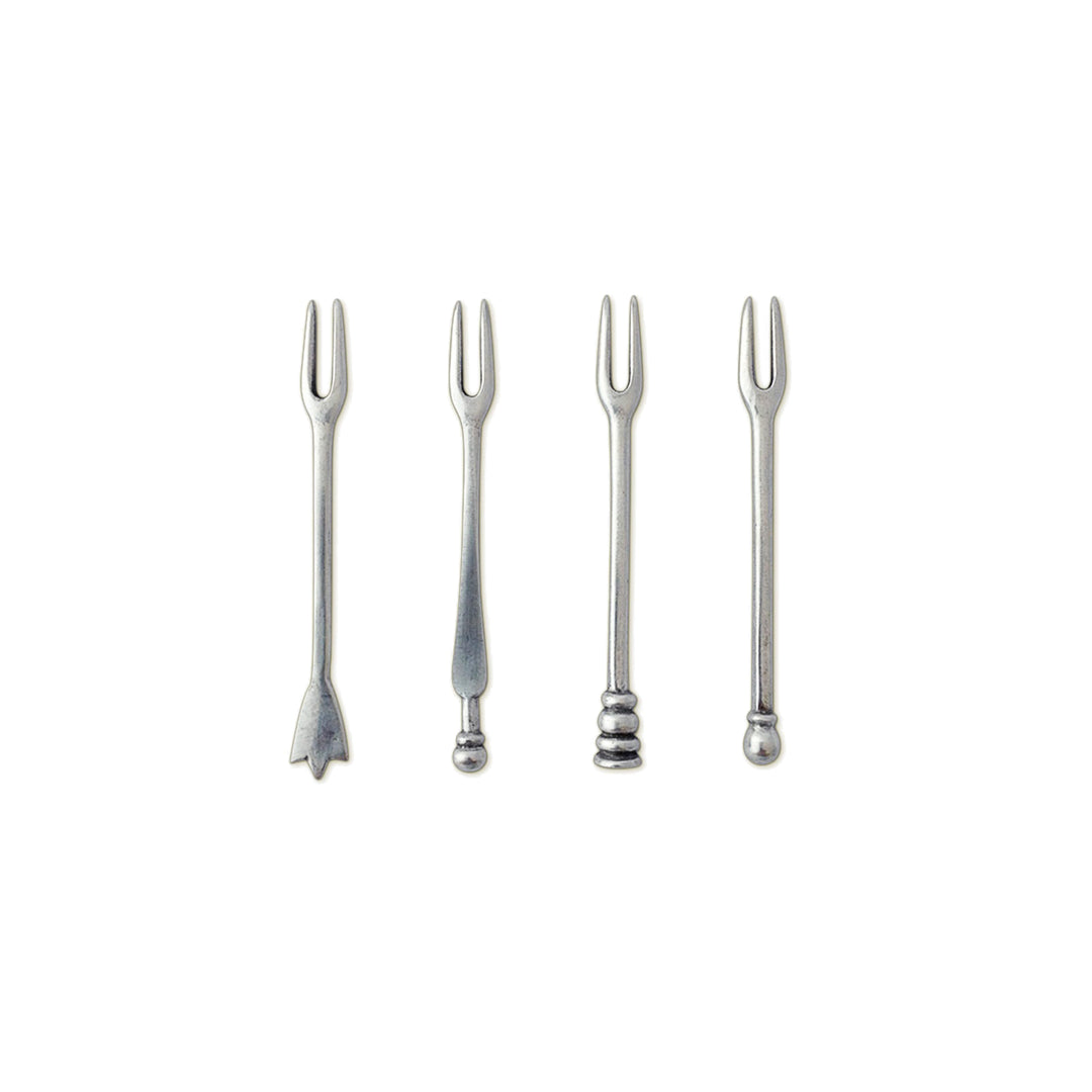 Match Pewter Assorted Olive Cocktail Forks, Set/4