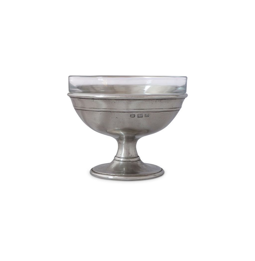 Match Pewter Dessert Dish w/ Glass Insert