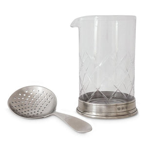 Match Pewter Mixing Glass & Cocktail Strainer