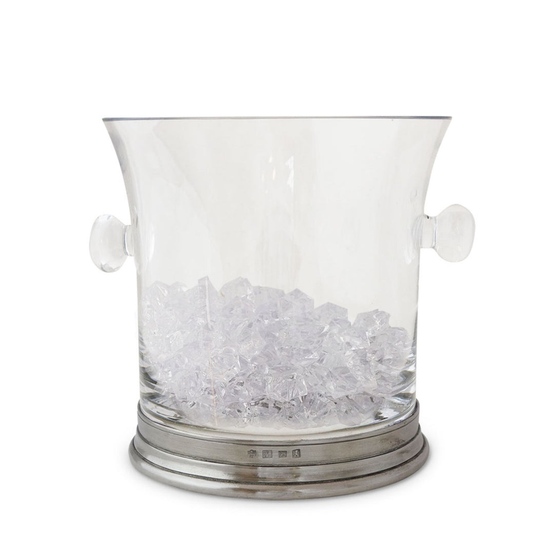 Match Pewter Crystal Ice Bucket w/ Handles