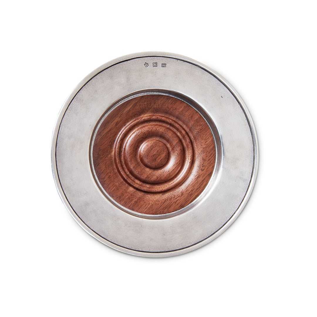 Match Pewter Convivio Wine Coaster w/ Wood Insert