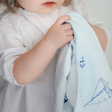 Load image into Gallery viewer, Silk Baby Lovey, Blue Sailboats

