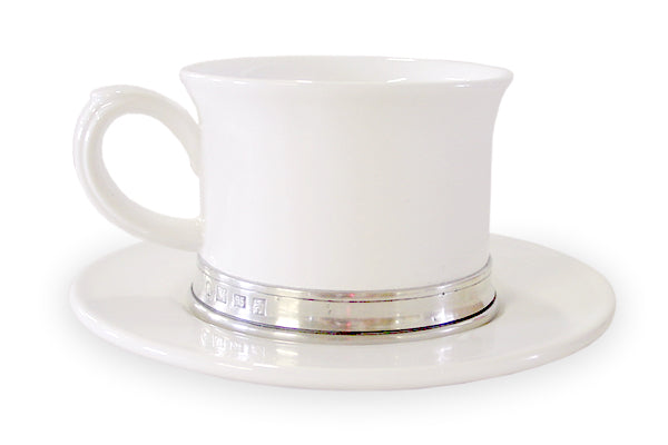 Match Pewter Convivio Cappuccino / Tea Cup & Saucer