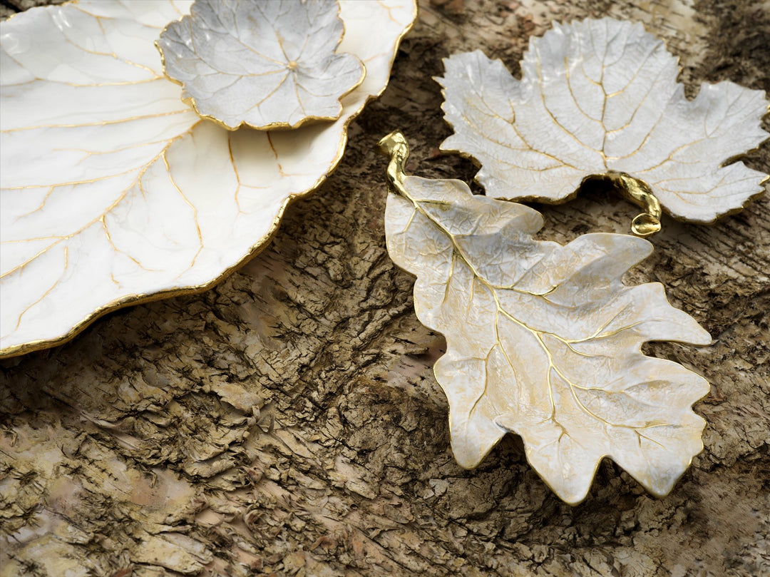 Michael Aram Winter Leaves Geranium Dish